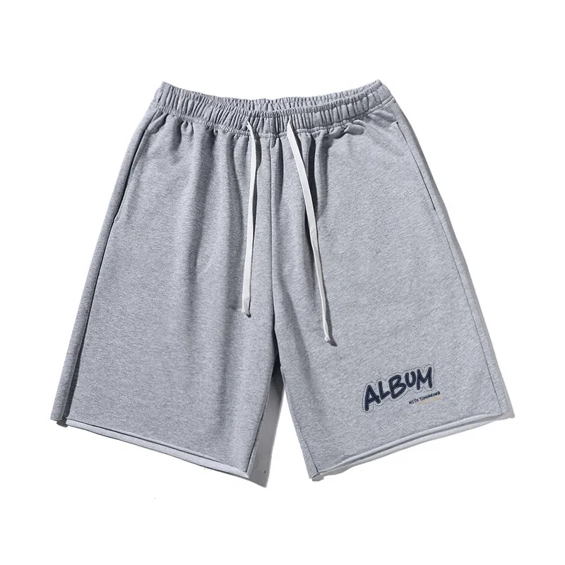 乱步 重磅美式字母印花宽松百搭休闲短裤 男女同款