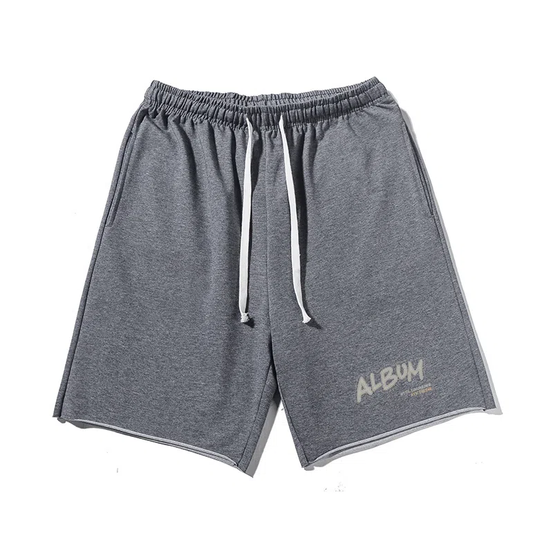 乱步 重磅美式字母印花宽松百搭休闲短裤 男女同款