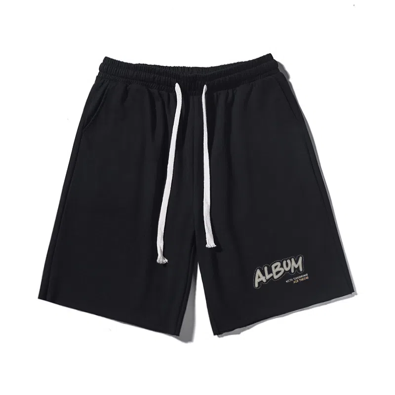 乱步 重磅美式字母印花宽松百搭休闲短裤 男女同款