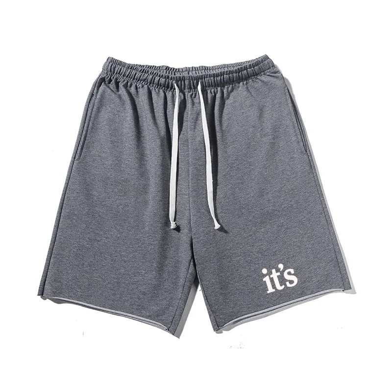 乱步 美式潮牌宽松运动字母印花五分裤休闲短裤 男女同款