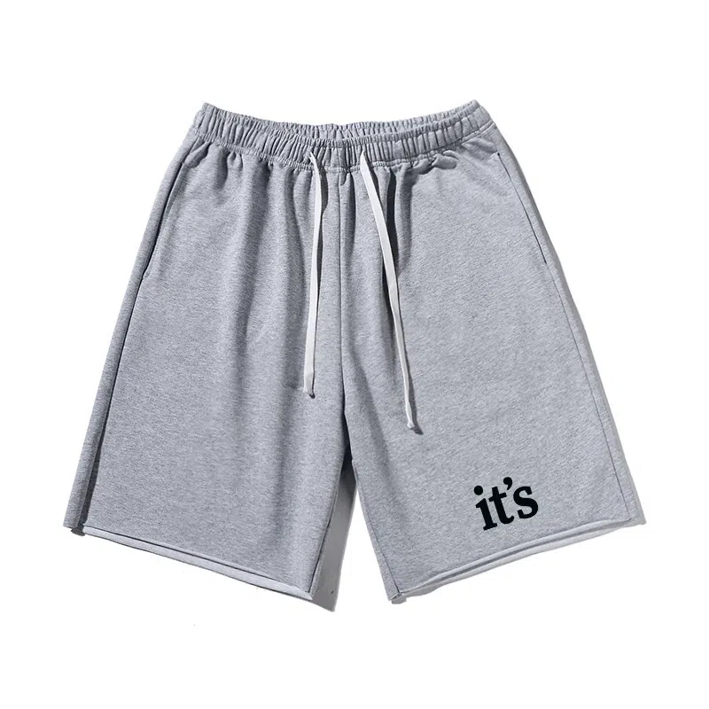 乱步 美式潮牌宽松运动字母印花五分裤休闲短裤 男女同款