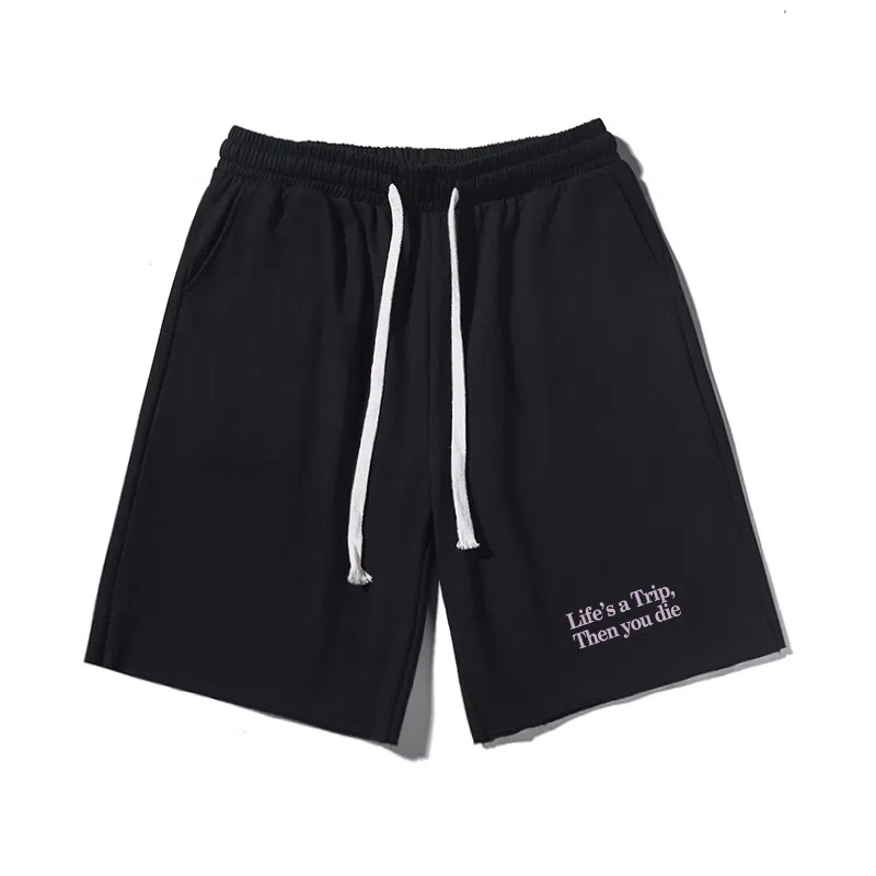 乱步 基础个性印花宽松时尚百搭简约休闲短裤 男女同款