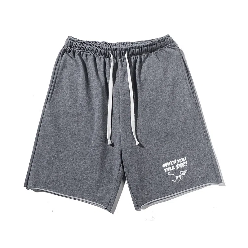 乱步 个性字母图案宽松透气吸汗美式运动高街休闲短裤 男女同款