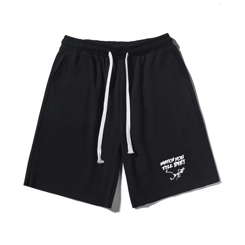 乱步 个性字母图案宽松透气吸汗美式运动高街休闲短裤 男女同款