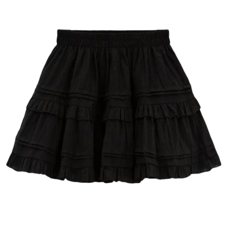 兰缪 松紧腰蛋糕裙高腰收腹时尚有型显腿长双层防走光休闲短裙 女款