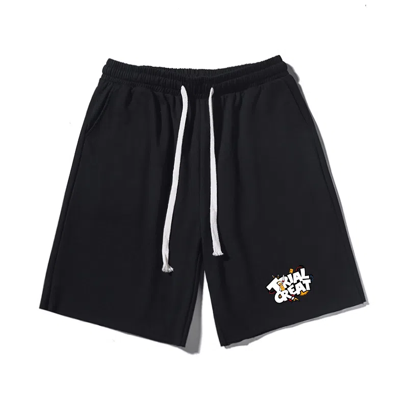 乱步 字母印花美式重磅宽松透气休闲短裤 男女同款