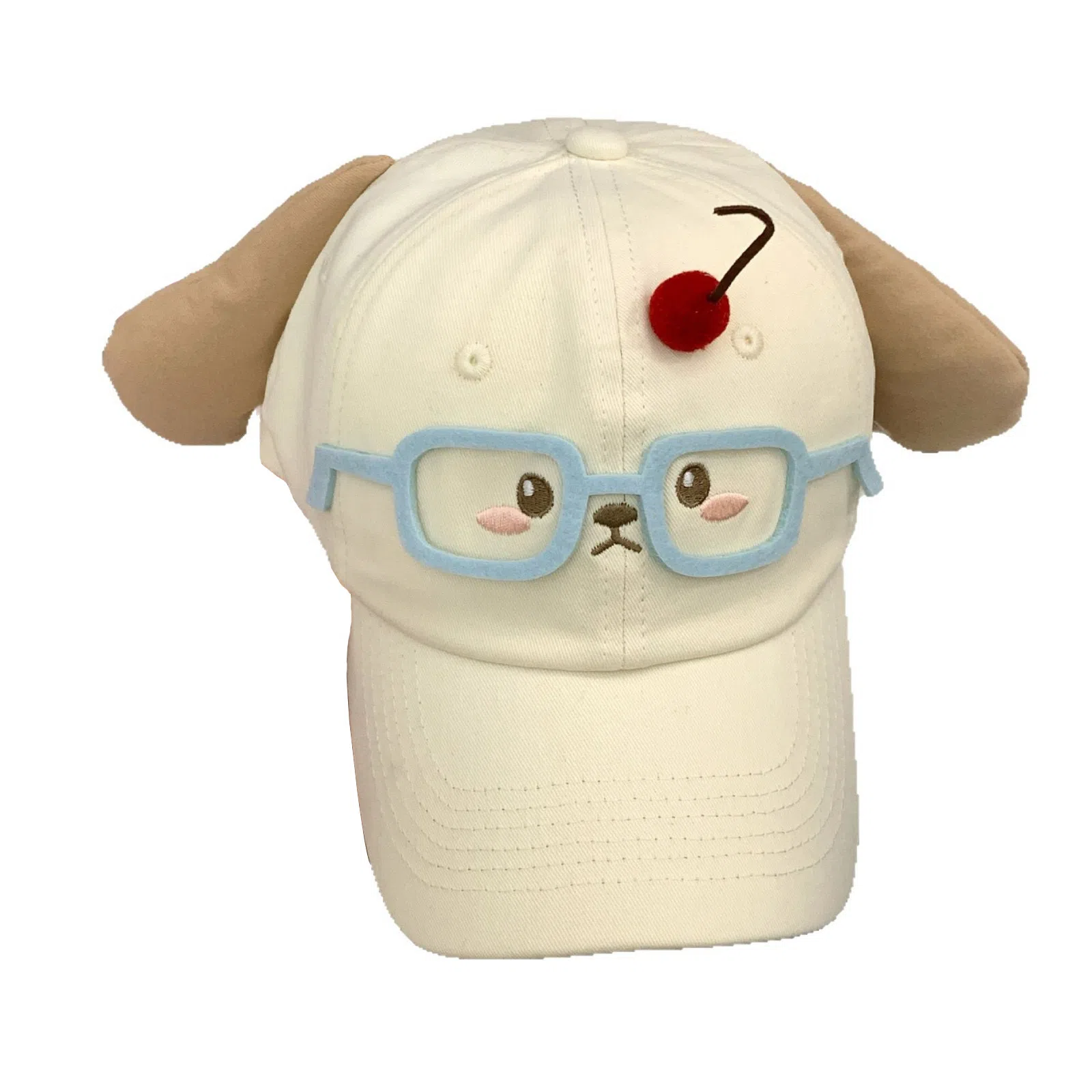 祎步康 创意眼镜樱桃小熊耳朵卡通可爱甜美少女 棉 鸭舌帽 女款