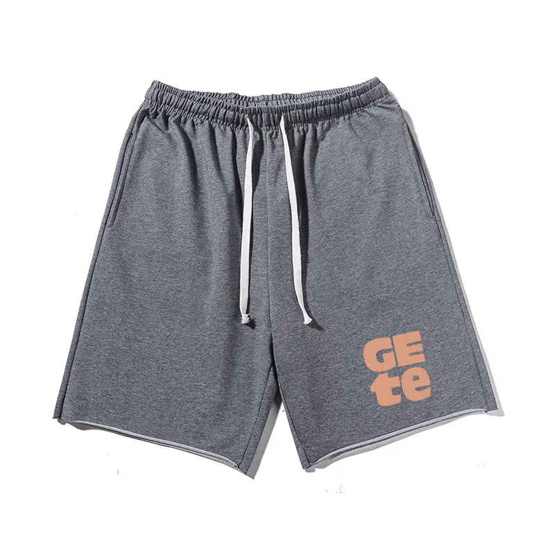 乱步 美式简约字母印花宽松透气运动百搭休闲短裤 男女同款