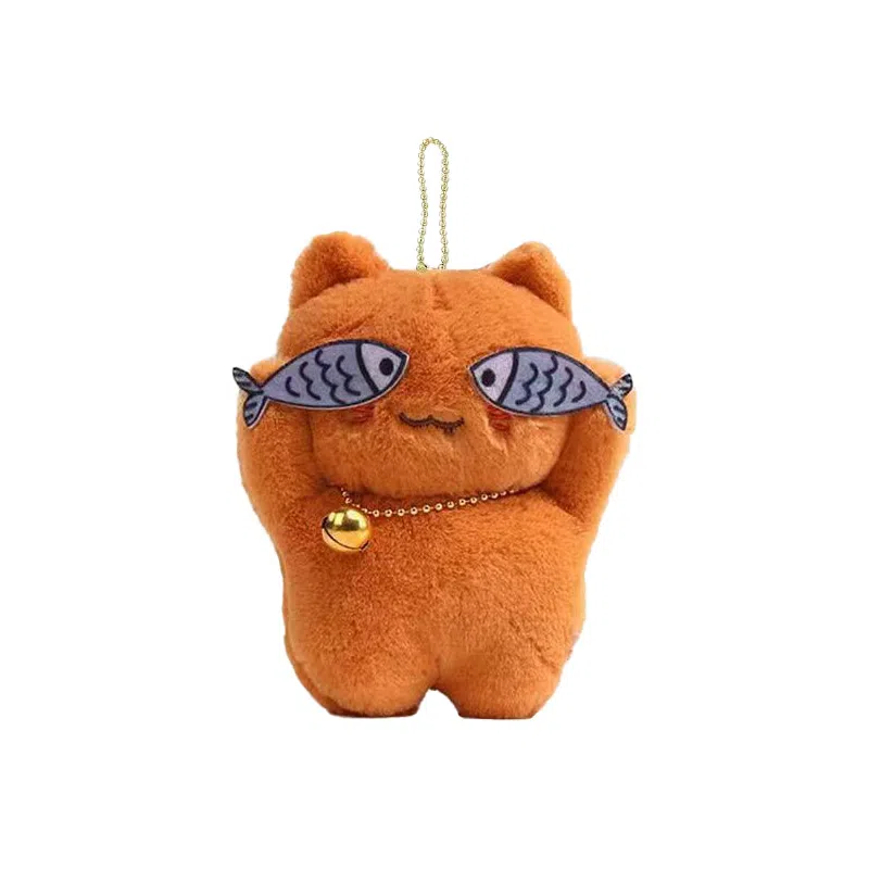 祎步康 害羞猫可爱调皮猫鱼潮流 毛绒 挂件 男女同款情侣款