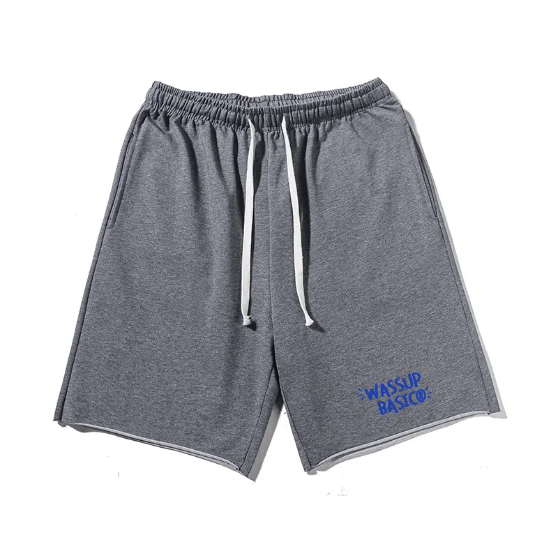 乱步 美式潮牌宽松慵懒运动五分设计街头艺术英文印花休闲短裤 男女同款