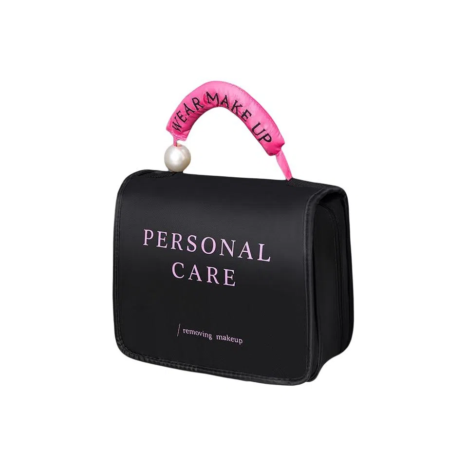 馨枕居 高颜值大容量化妆包女珍珠挂钩洗漱袋高级手提旅行便携杂物收纳包