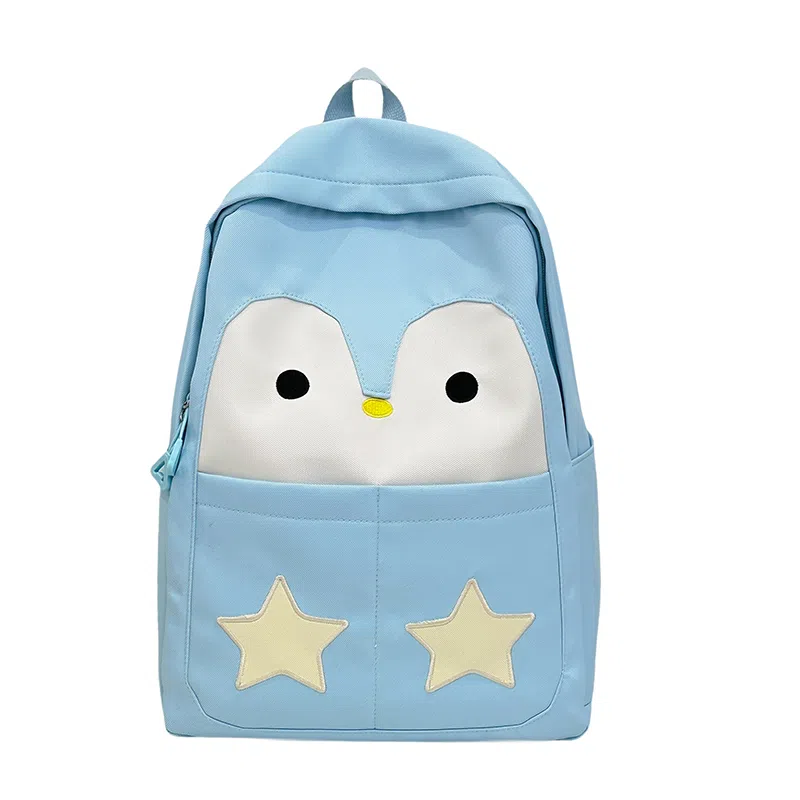 普乐威 学院风可爱卡通企鹅小清新初中高中学生旅游轻便 尼龙 双肩包 女款 多色