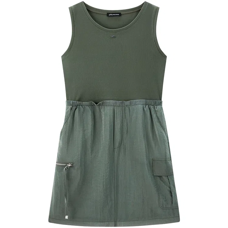 太平鸟 时尚舒适背心拼接无袖连衣裙 女款