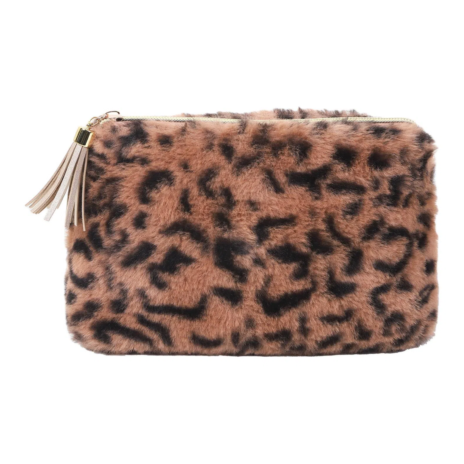 馨枕居 豹纹毛绒化妆包大容量收纳高级感化妆工具收纳包洗漱包袋