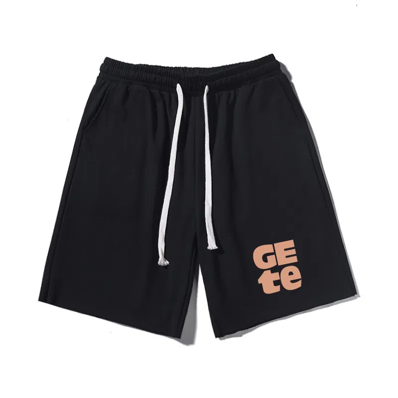 乱步 美式简约字母印花宽松透气运动百搭休闲短裤 男女同款