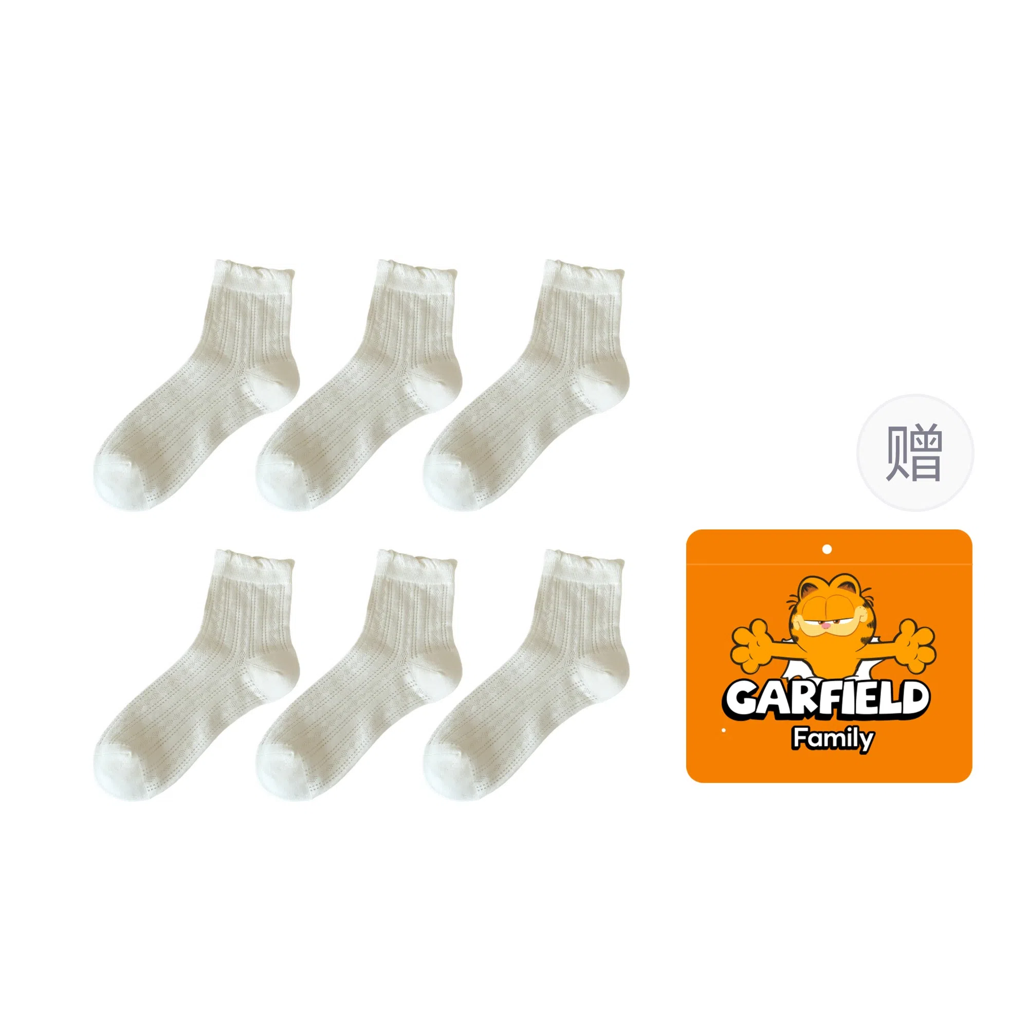Garfield Family Boneless Thin Lace Mesh Socks Gift Set