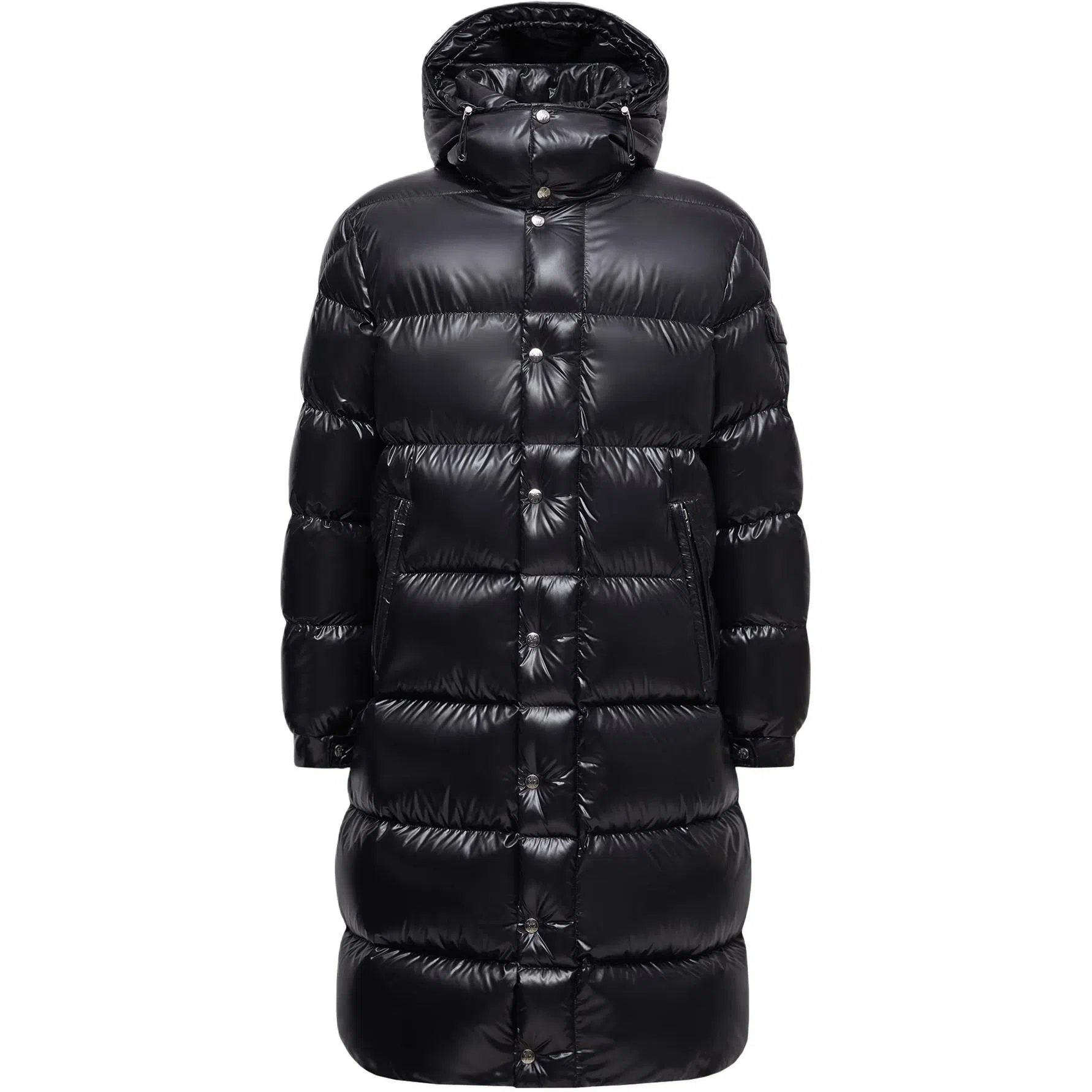 Moncler Hanoverian Hooded Square-Quilted Long Down Jacket