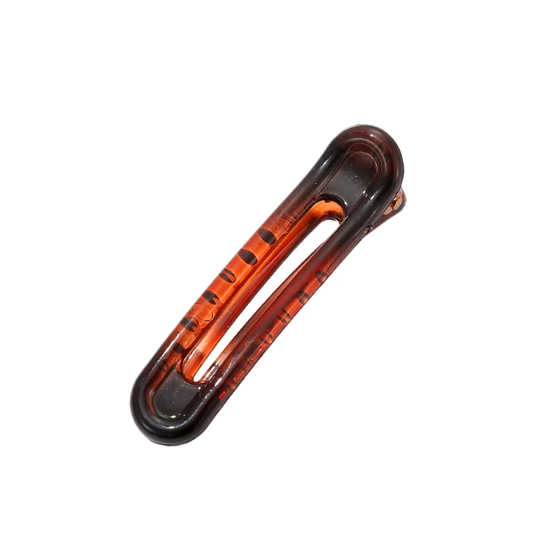 如花梦 鸭嘴豹纹气质带齿防滑后脑勺盘发一字 树脂 发夹 女款