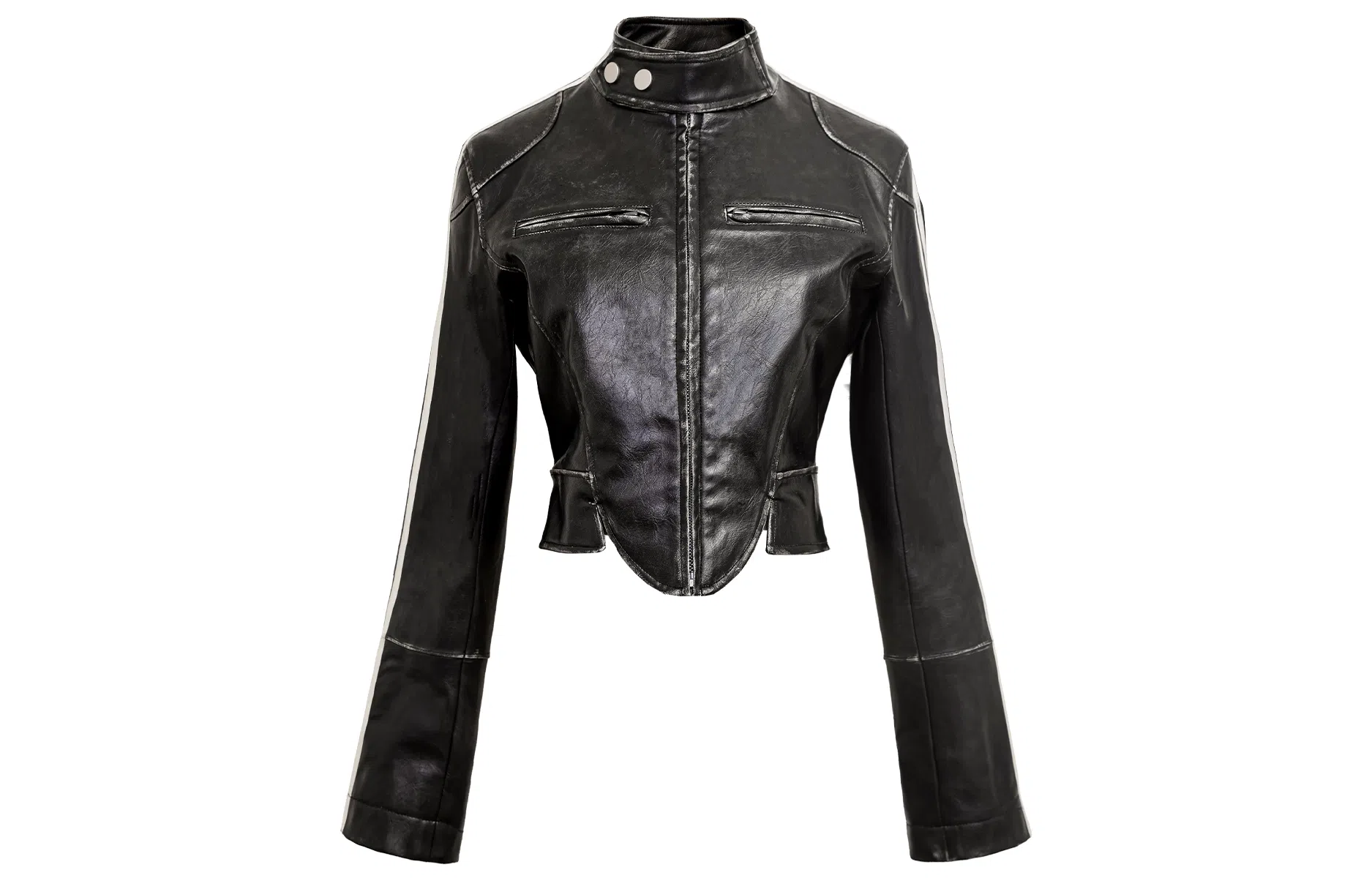 IMXS Retro Stripe Slim Leather Jacket