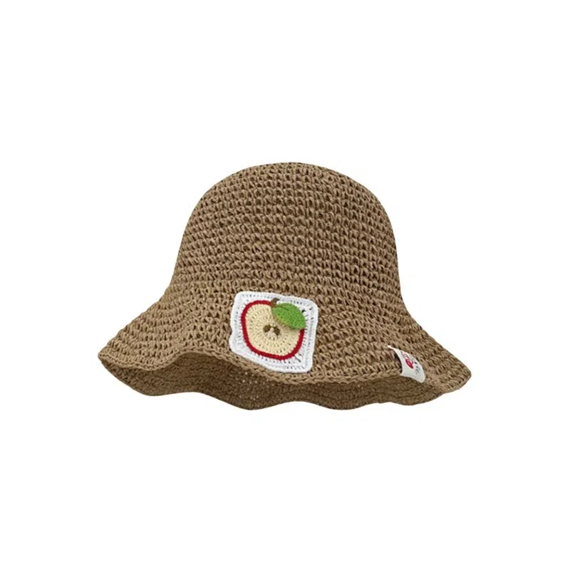 艾佳微 海边沙滩甜美小清新拍照百搭户外防晒防紫外线遮阳 草编 渔夫帽 男女同款情侣款