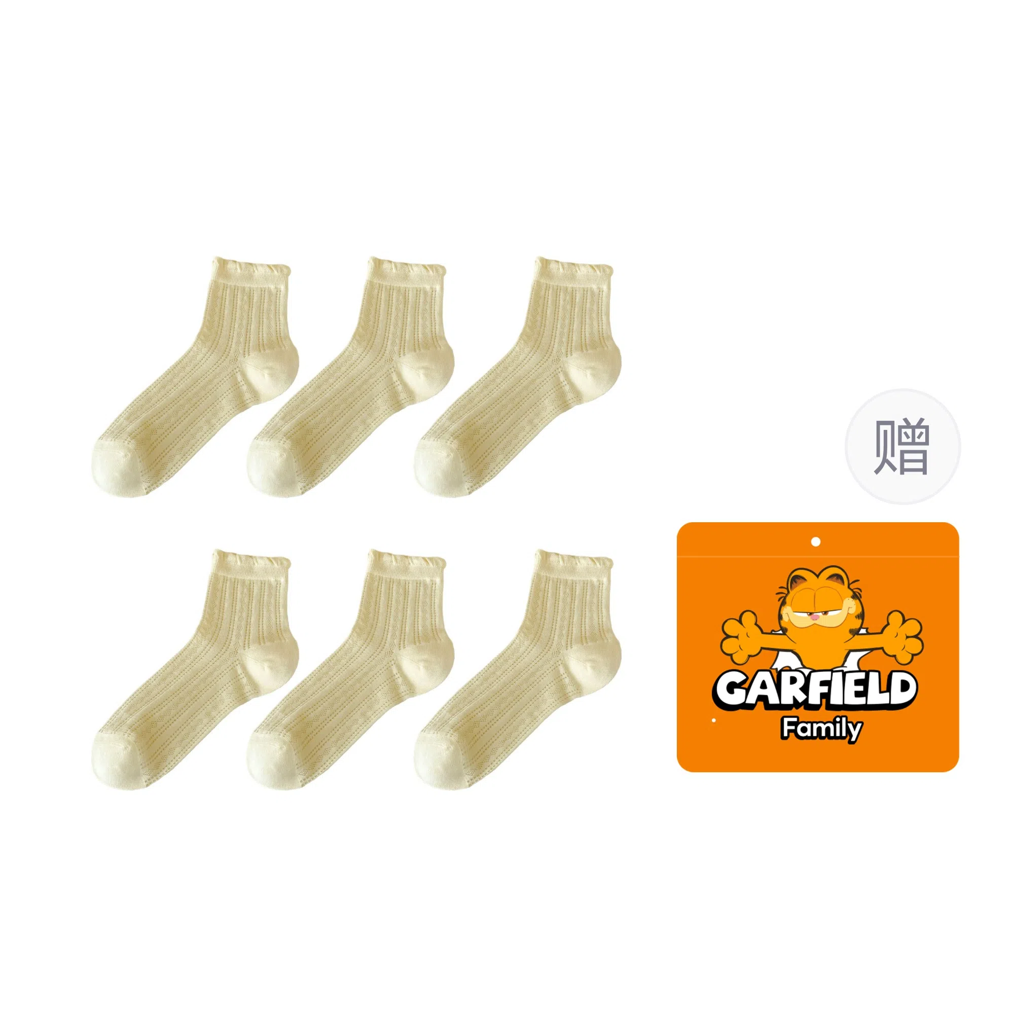 Garfield Family Boneless Thin Lace Mesh Socks Gift Set