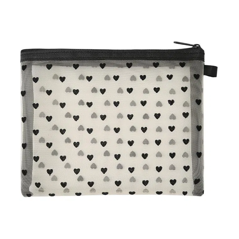 馨枕居 爱心网纱化妆包