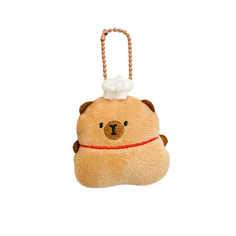 卡皮巴拉小黄豚 卡皮巴拉面包玩偶钥匙扣可爱公仔包包挂背包挂饰 毛绒 挂件 男女同款情侣款
