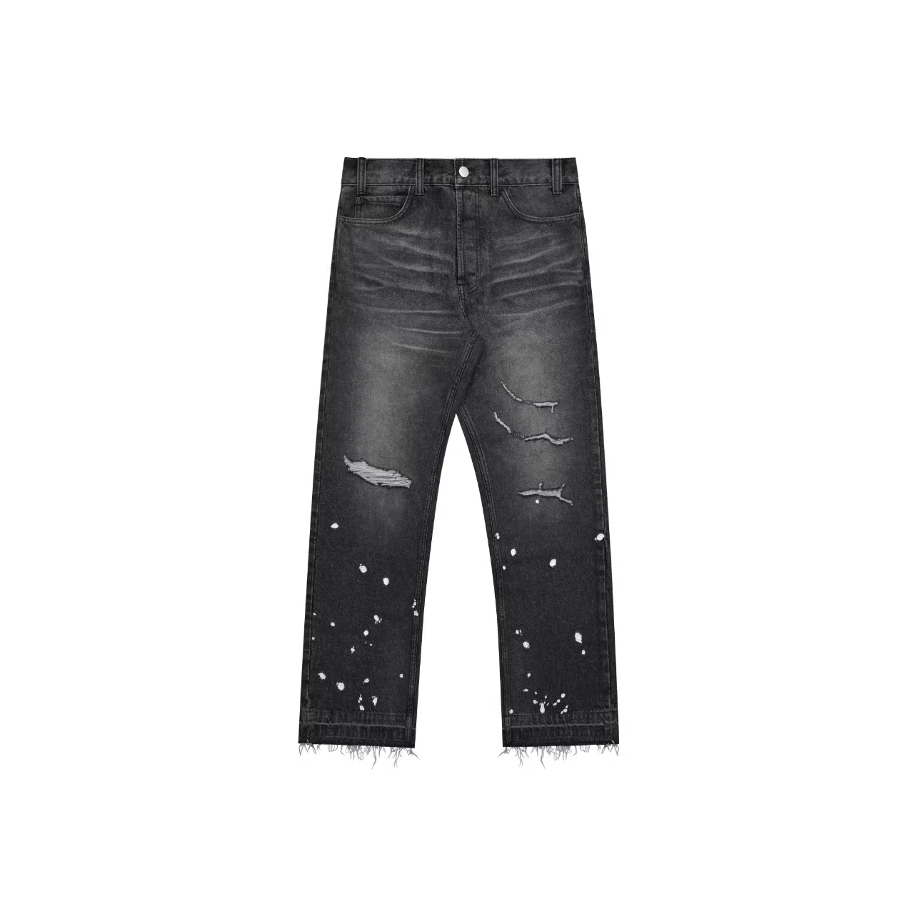 False Perception Embroidered Washed Denim Jeans