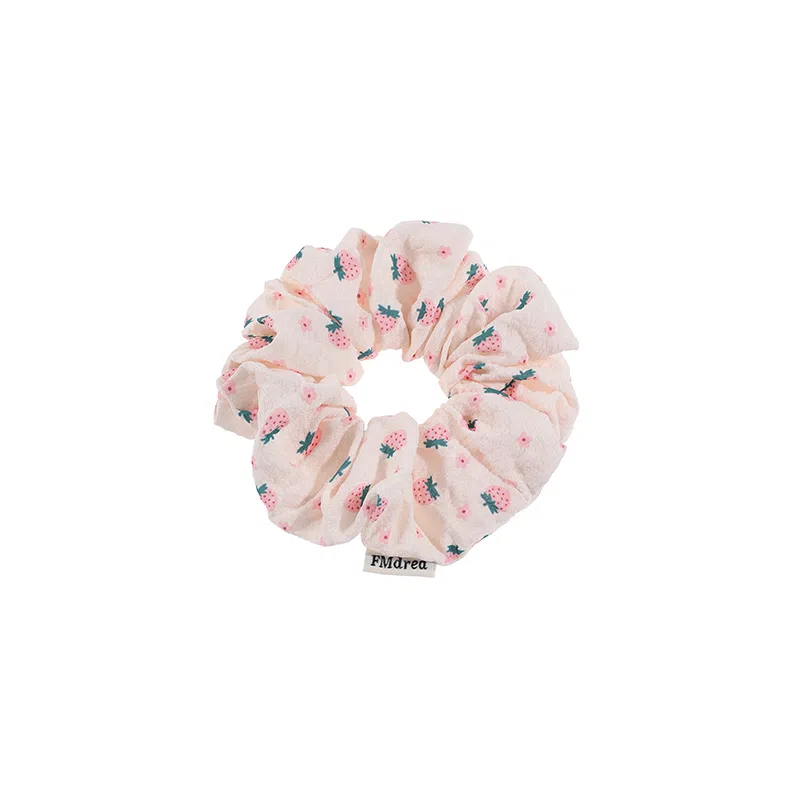 水中玉 粉色草莓大肠发圈扎头马尾发绳甜美可爱高弹力头花头饰 布艺 头绳 女款