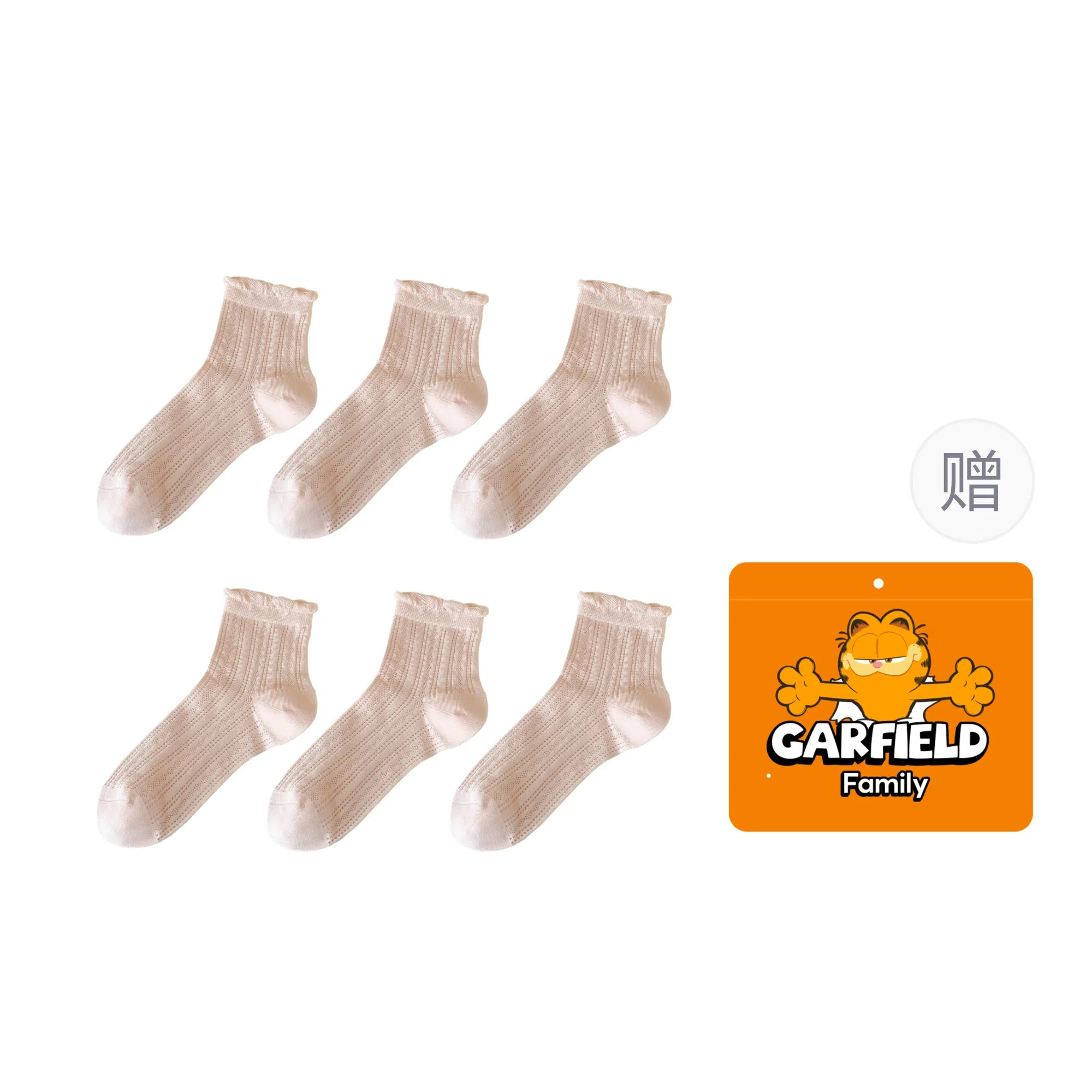 Garfield Family Boneless Thin Lace Mesh Socks Gift Set