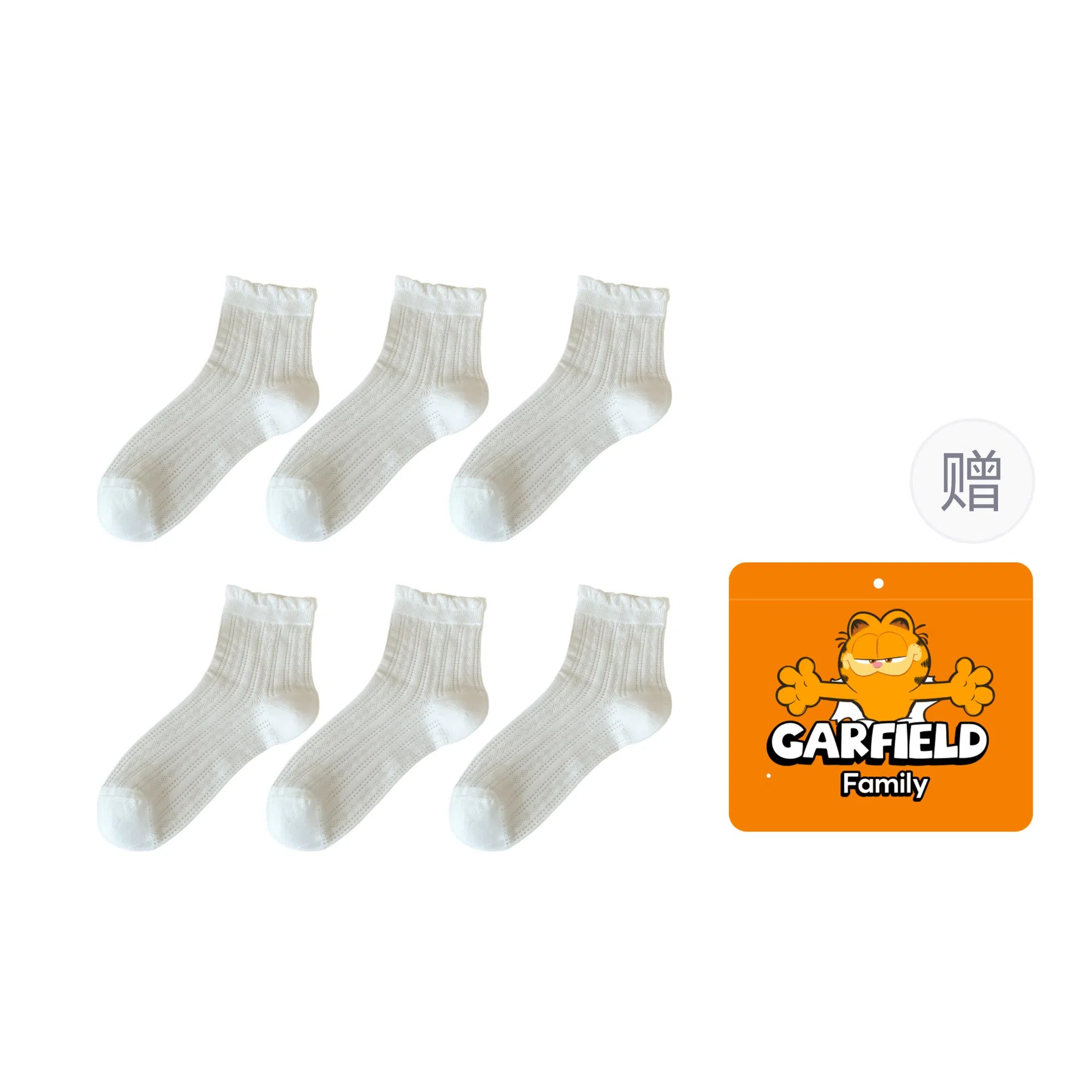 Garfield Family Boneless Thin Lace Mesh Socks Gift Set
