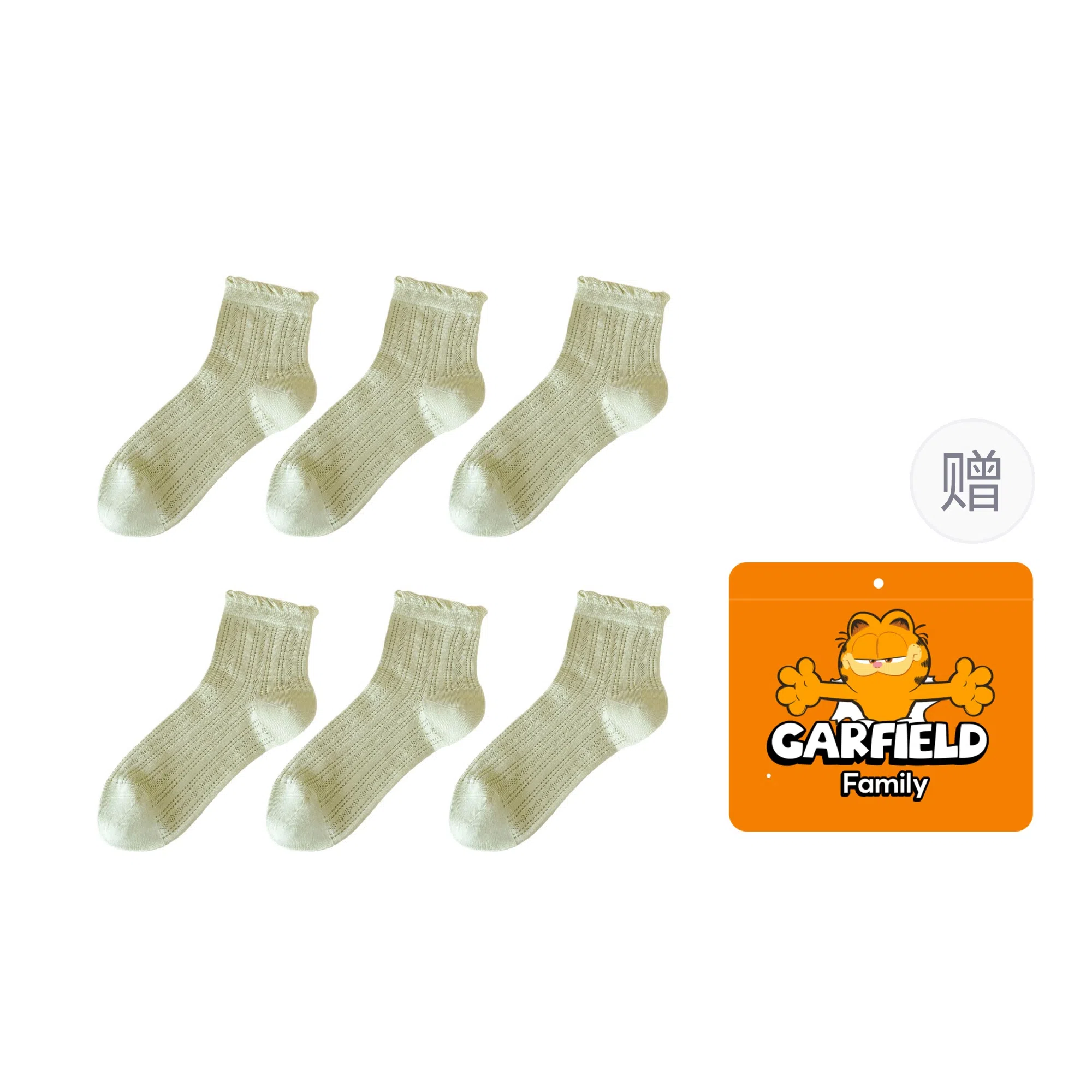 Garfield Family Boneless Thin Lace Mesh Socks Gift Set