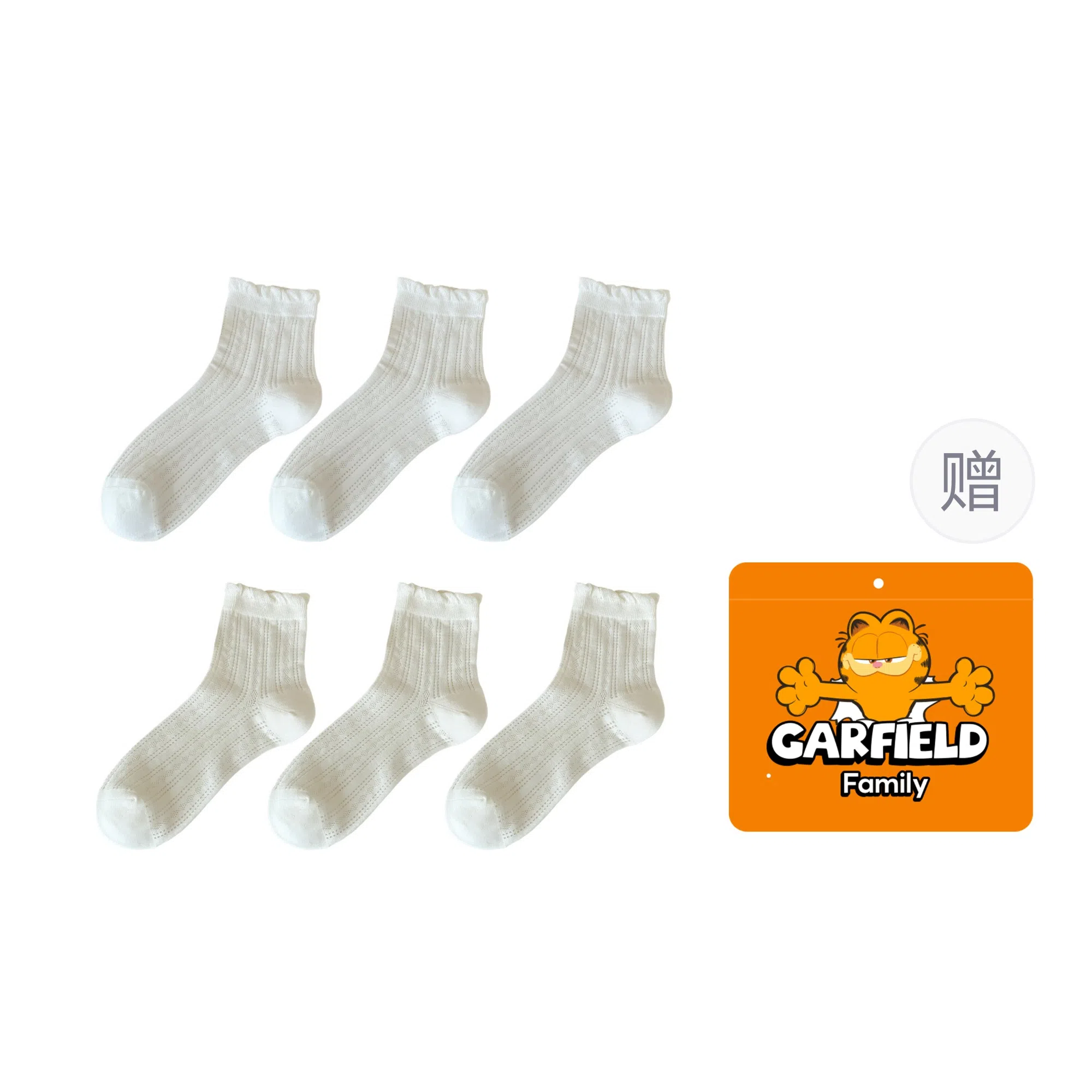 Garfield Family Boneless Thin Lace Mesh Socks Gift Set