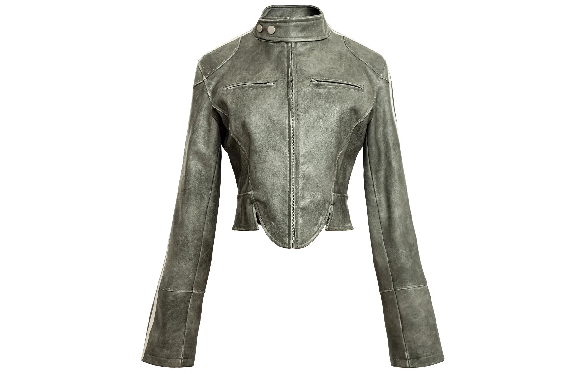 IMXS Retro Stripe Slim Leather Jacket