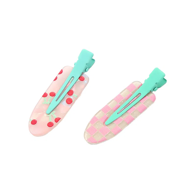 如花梦 甜美可爱果汁无痕边夹侧边刘海夹化妆夹头饰碎发一字夹 亚克力 发夹 女款