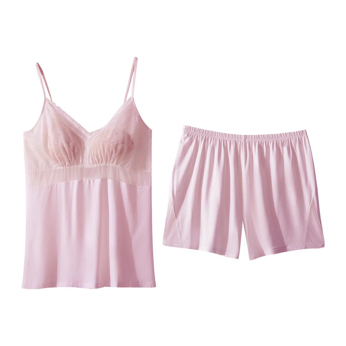 欧迪芬 透气舒适法式凉感亲肤爆款蕾丝微透性感睡衣套装 女款