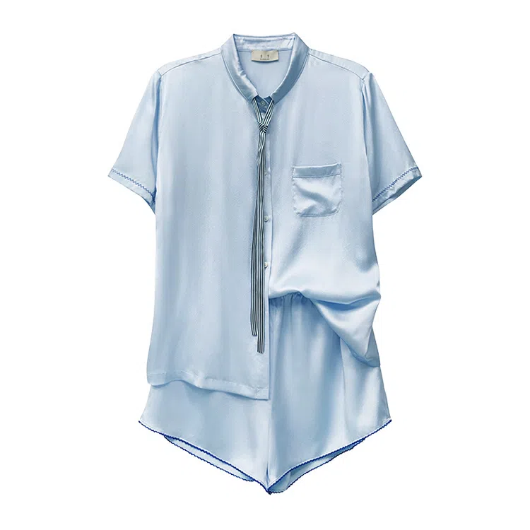 桑罗 纯色凉感短袖可外穿家居服春夏睡衣套装 女款