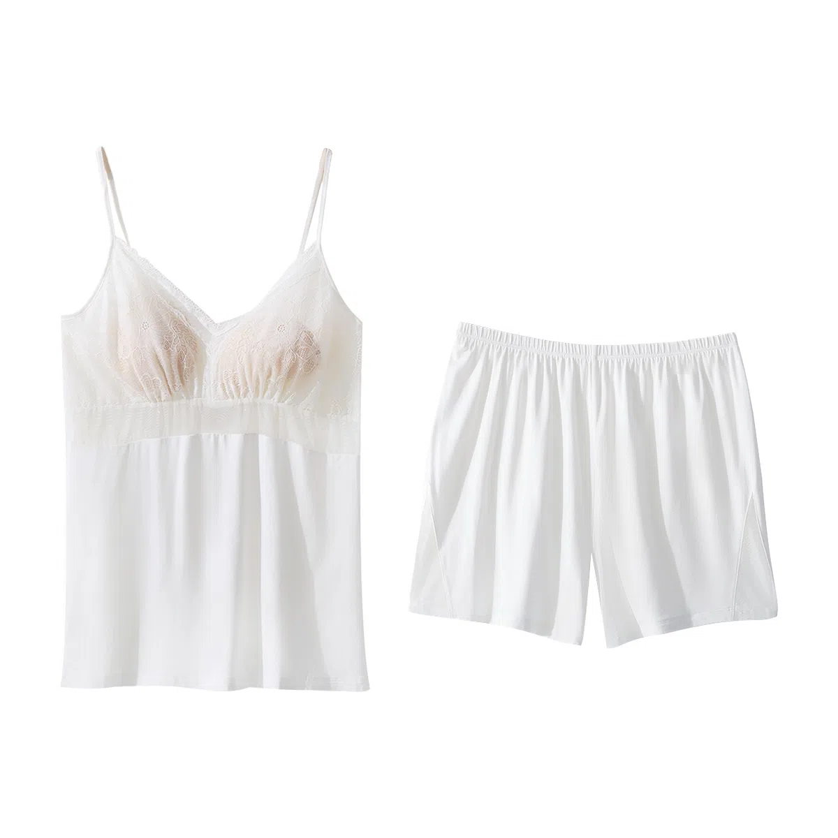 欧迪芬 透气舒适法式凉感亲肤爆款蕾丝微透性感睡衣套装 女款