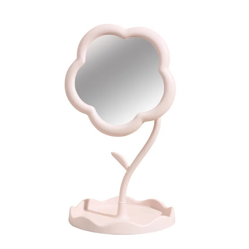 悦语 花朵便携镜子桌面台式梳妆镜学生宿舍高颜值随身太阳花化妆镜