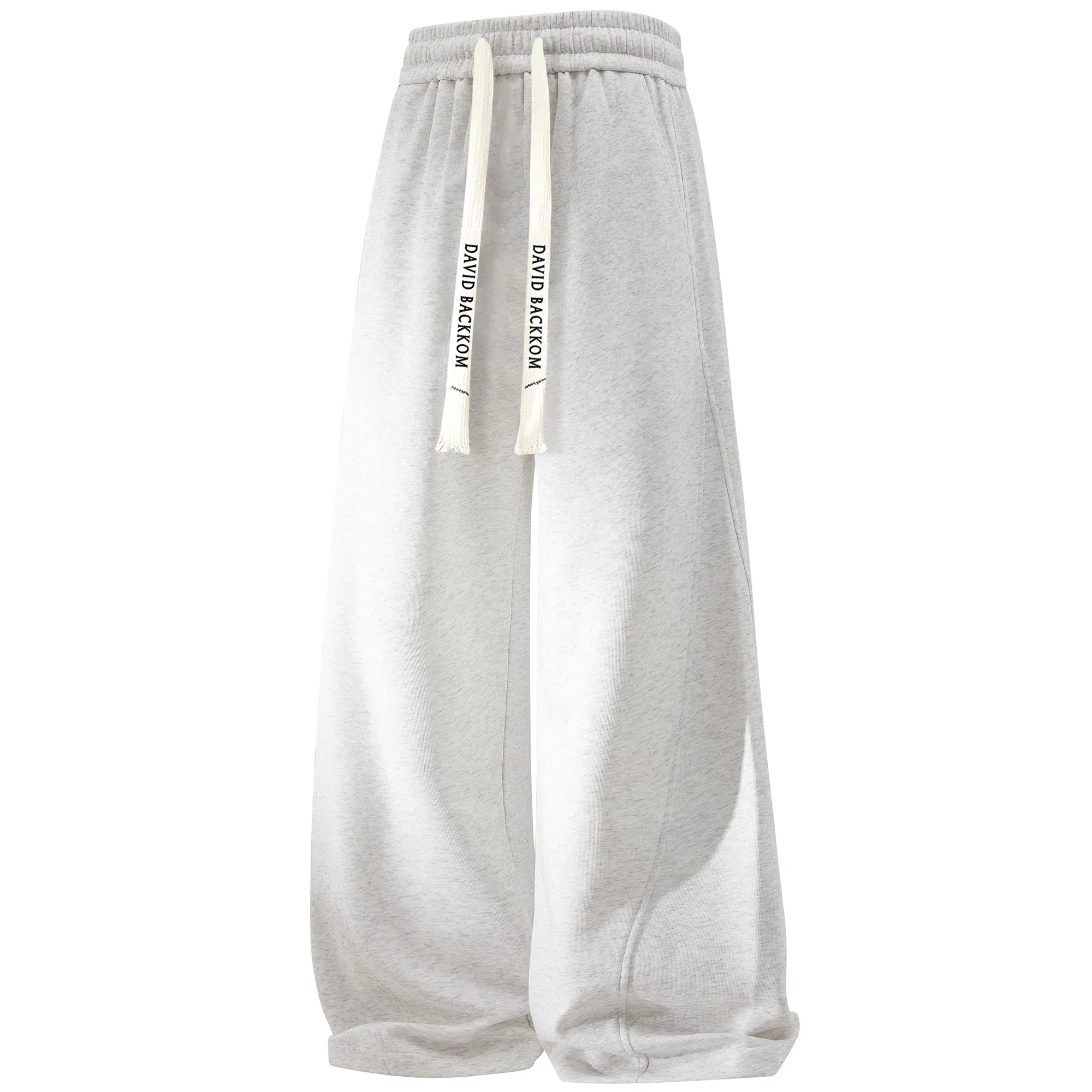 大卫贝肯 美式复古高街系带纯色拼接宽松时尚卫裤休闲裤 男女同款