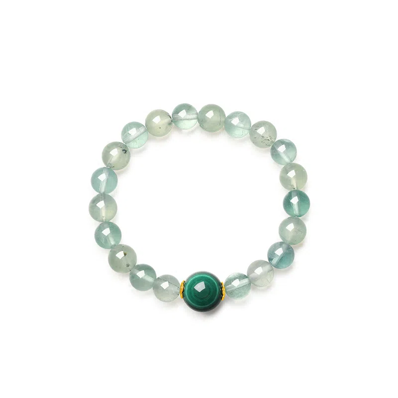 曼卡龙 五行守护天然 绿发晶 手串 女款