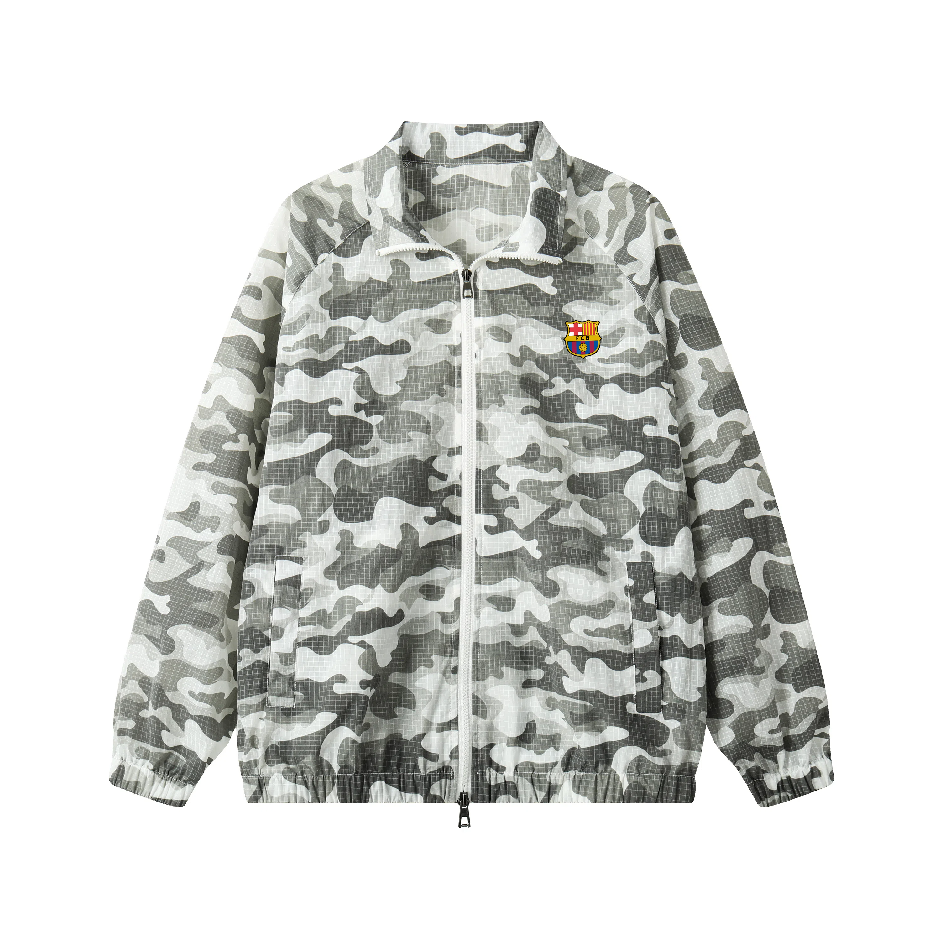 巴塞罗那足球俱乐部 迷彩轻薄山系户外高级感舒适休闲宽松百搭高街长袖 防紫外线透气防晒服 男女同款