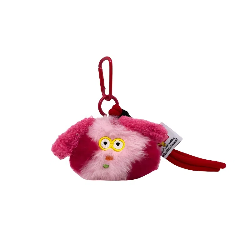 丹琴 可爱斑纹小狗 潦草丑萌公仔书包背包挂饰玩偶钥匙扣链 毛绒 挂件 男女同款情侣款