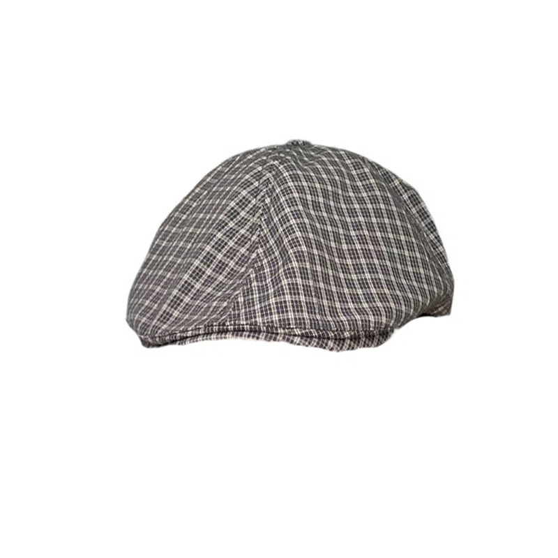 艾佳微 日系英伦风复古格纹显脸 棉 贝雷帽 男女同款情侣款