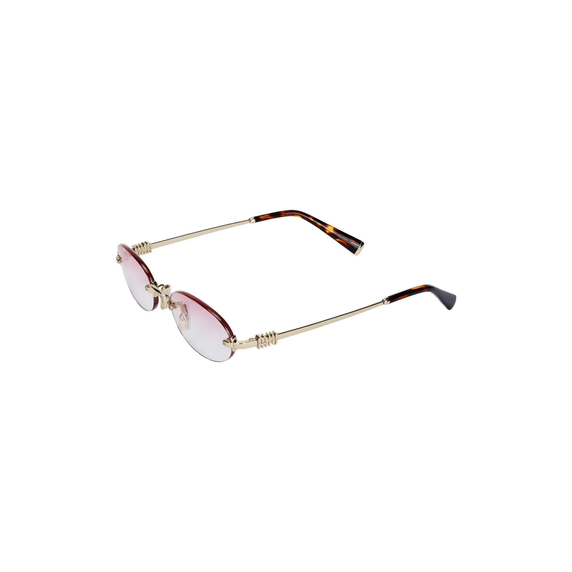 Miu Miu Gradient Metal Oval Sunglasses