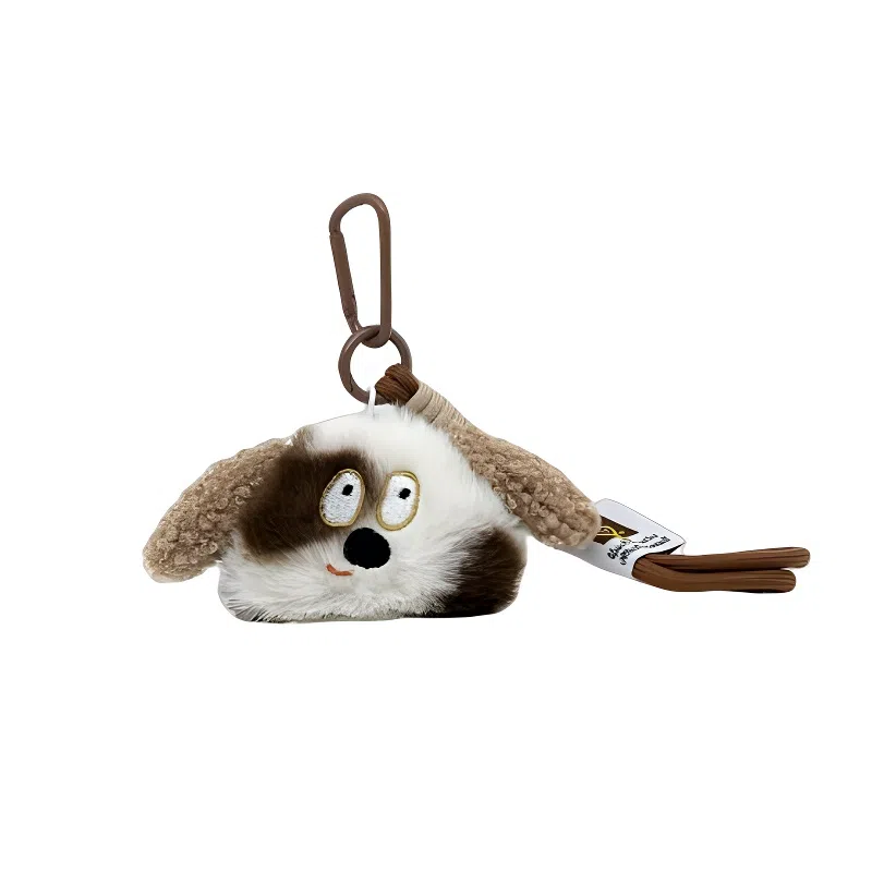 丹琴 可爱斑纹小狗 潦草丑萌公仔书包背包挂饰玩偶钥匙扣链 毛绒 挂件 男女同款情侣款