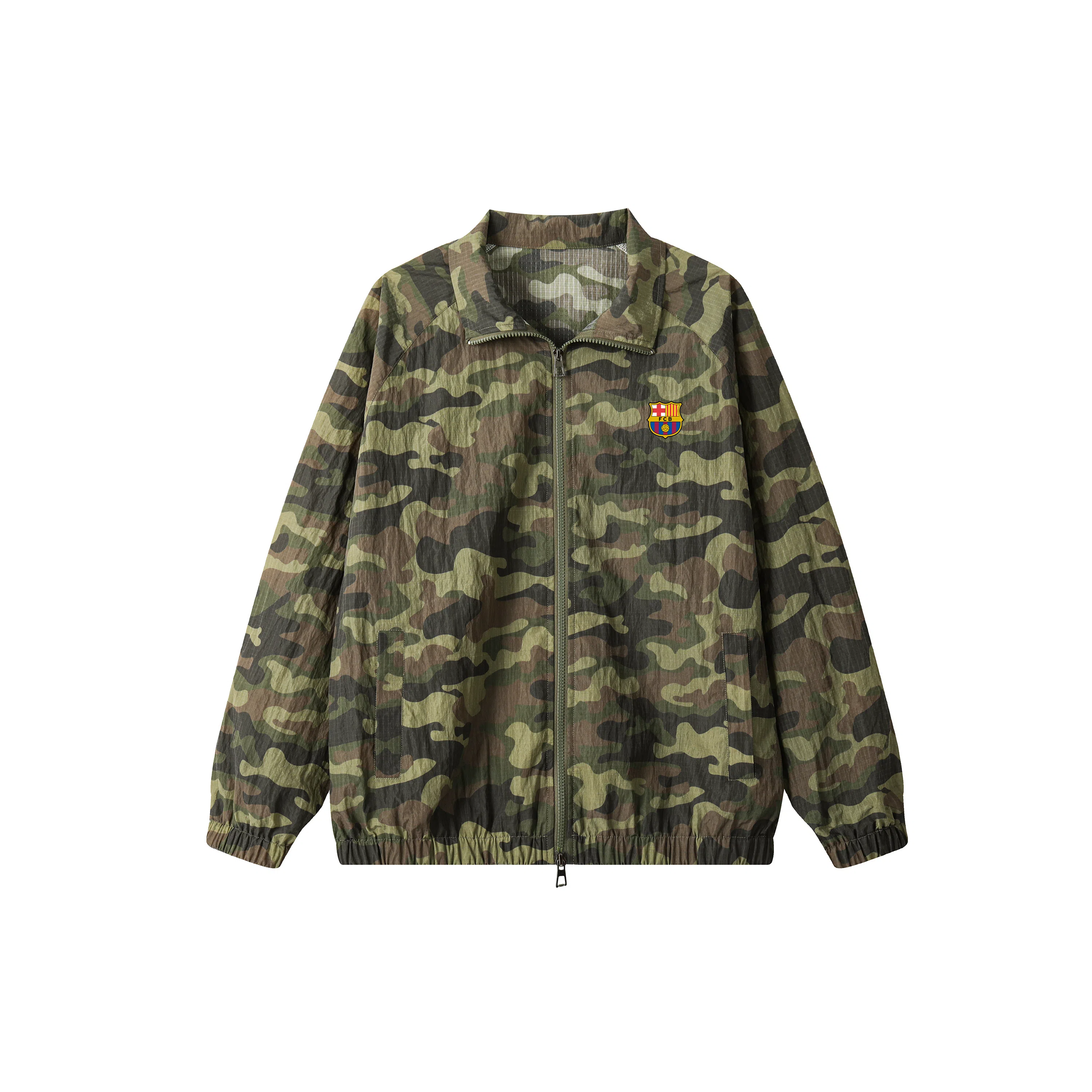 巴塞罗那足球俱乐部 迷彩轻薄山系户外高级感舒适休闲宽松百搭高街长袖 防紫外线透气防晒服 男女同款