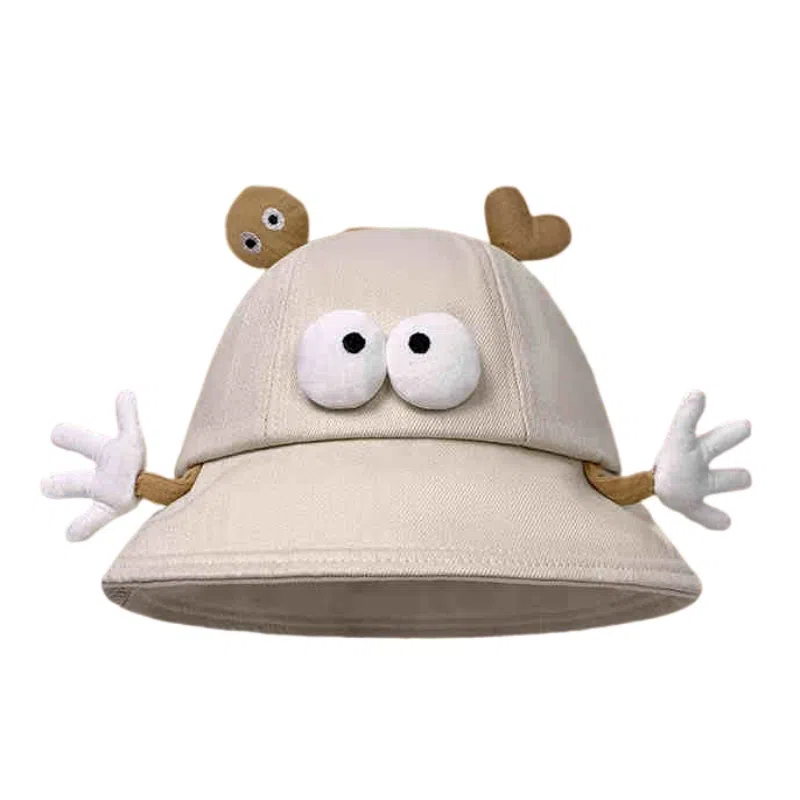 豹了个猫 可爱小怪兽百搭遮阳防晒 棉 渔夫帽 男女同款情侣款