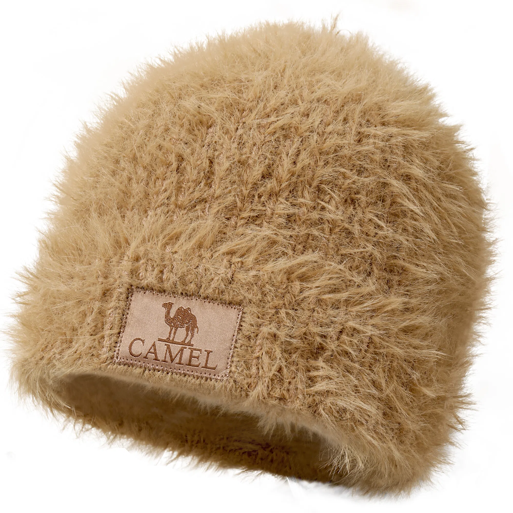 CAMEL Plush Knit Winter Hat