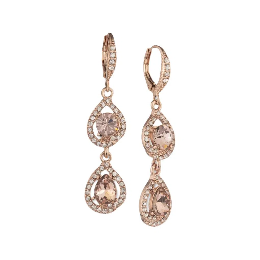 纪梵希 原创设计 水晶 金属 玻璃 耳环 男女同款情侣款 玫瑰金色